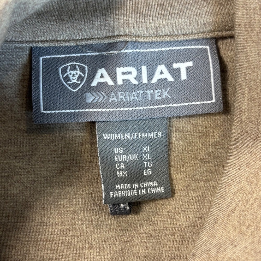 Ariat Ryeland 1/2 Zip Sweatshirt Womens XL Oatmeal Heather Pullover 10052916 - Picture 7 of 10